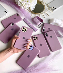 Husa silicon cu microfibra - iPhone - FADED PURPLE