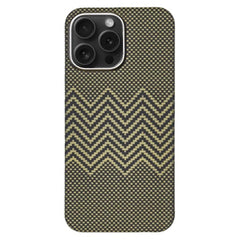 Husa fibra de carbon MagSafe aramid kevlar, metal camera- GALBEN Z
