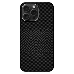 Husa fibra de carbon MagSafe aramid kevlar, metal camera- NEGRU Z