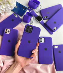 Husa silicon cu microfibra - iPhone - INTENS VIOLET