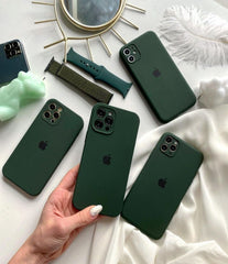 Husa silicon cu microfibra - iPhone - CYPRUS GREEN