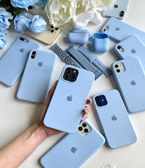 Husa silicon cu microfibra Iphone - BLUE SKY