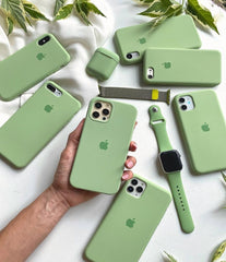 Husa silicon cu microfibra Iphone  - MINT