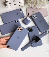 Husa silicon cu microfibra - iPhone - LAVENDER GREY