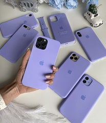Husa silicon cu microfibra Iphone  - LILA